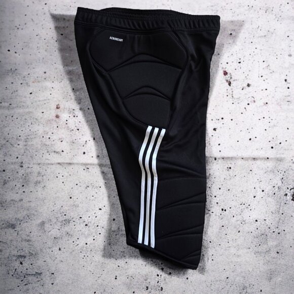 NWT ADIDAS TIERRO 3/4 (LARGE) Goal Keeper Padded Pants Black White - Picture 4 of 6